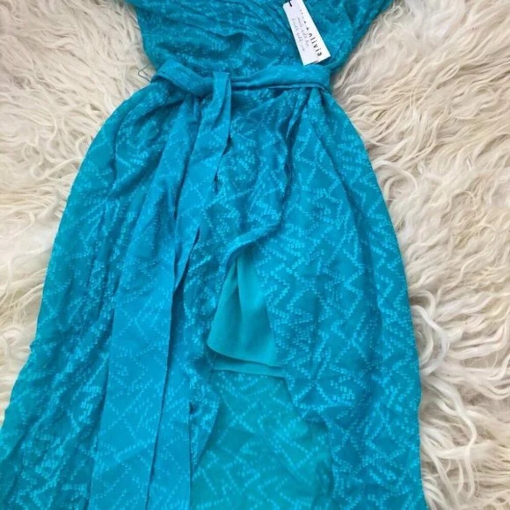 ALICE AND OLIVIA Darva Wrap-effect Swiss-dot Silk And Cotton-blend Midi Dress - Picture 6 of 14